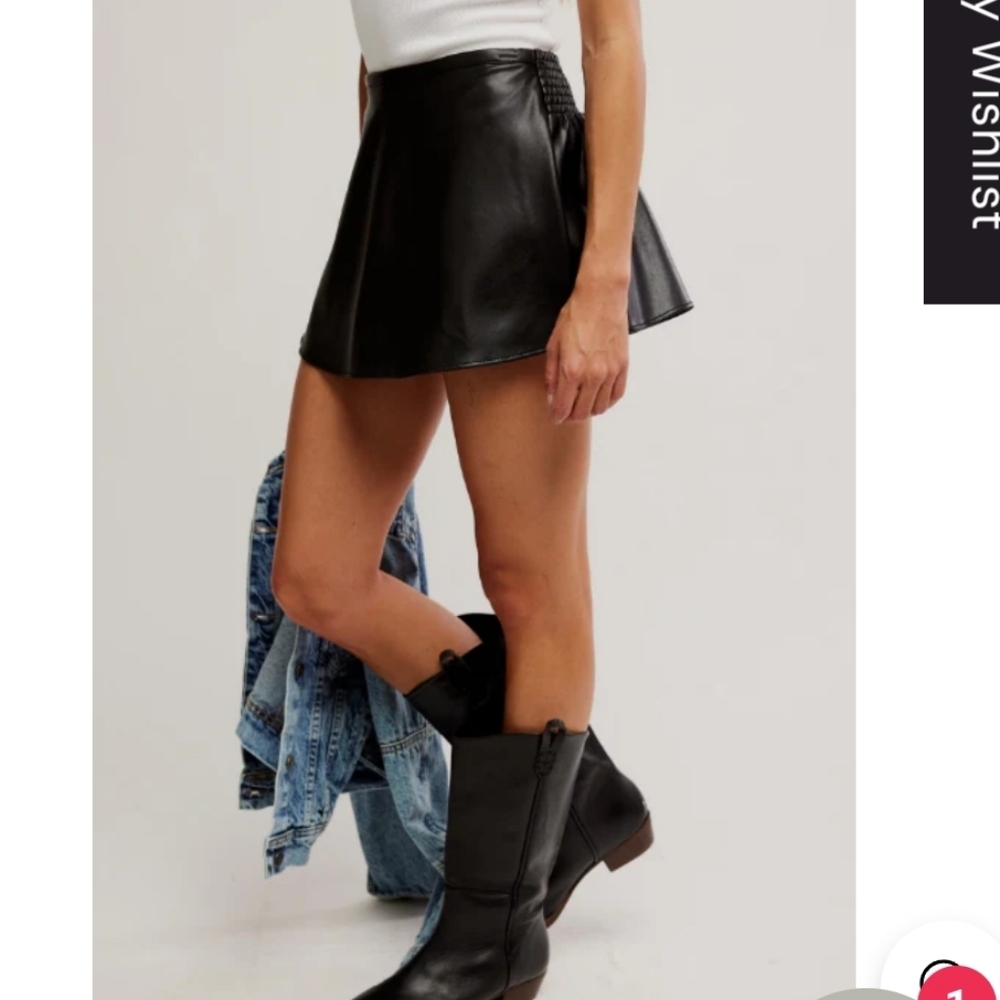 Free People We The Free Paradise Found Faux Leather Skort